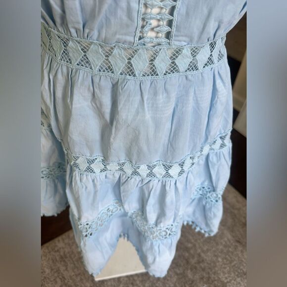 Mable Poplin Lace Trim Mini Dress M - Picture 3 of 9